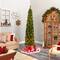 8ft. Pre-Lit Green Pine Artificial Christmas Tree, Clear LED Lights